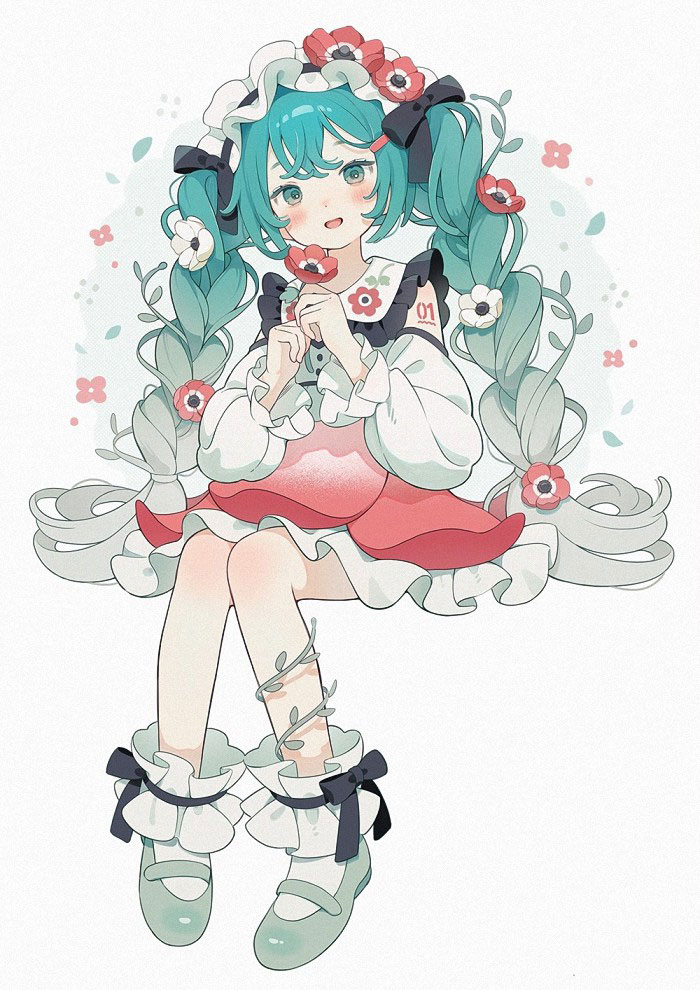 furyu × しらほ插画初音未来花仙子 -银莲花- 压泡面景品