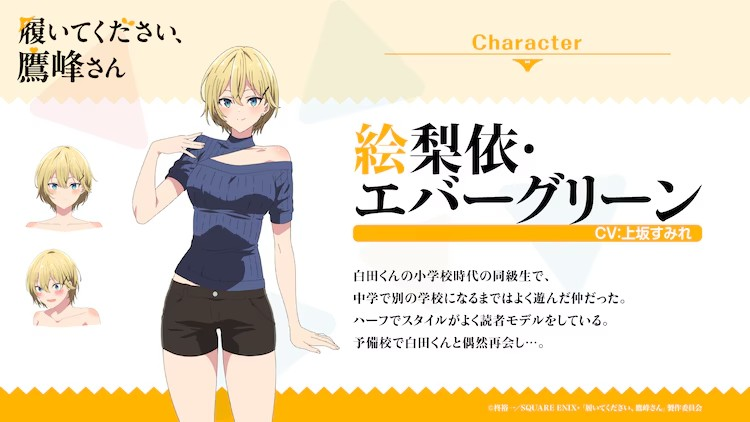 TV动画《履いてください、鷹峰さん》公开主要声优及PV